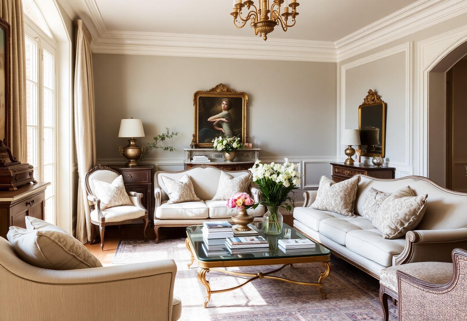 Elegantly styled sunlit living room by Bungalow